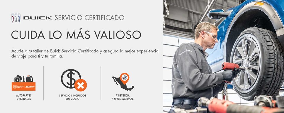 La mejor experiencia y seguridad para tu viaje y tu familia la obtienes en los talleres de Servicio Certificado Buick. Aprovecha los servicios incluidos sin costo, autopartes originales y asistencia a nivel nacional.
