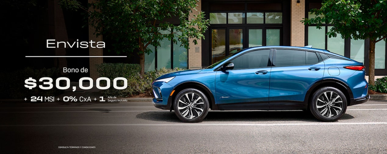 Buick Envista con bono de $30,000 + 24 Meses sin intereses + 0% CxA + 1 Año de seguro