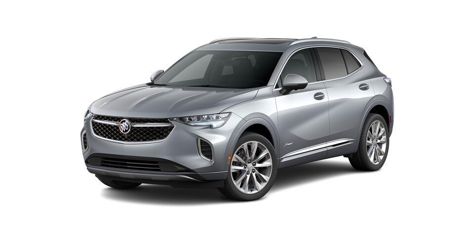 Buick Envision 2022, SUV mediana versión Avenir en color satin gray metallic