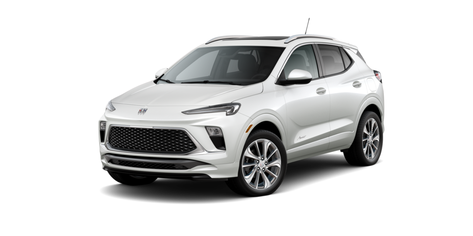 Nueva SUV compacta premium, Buick Encore 2024 Avenir color White Platinum Metallic