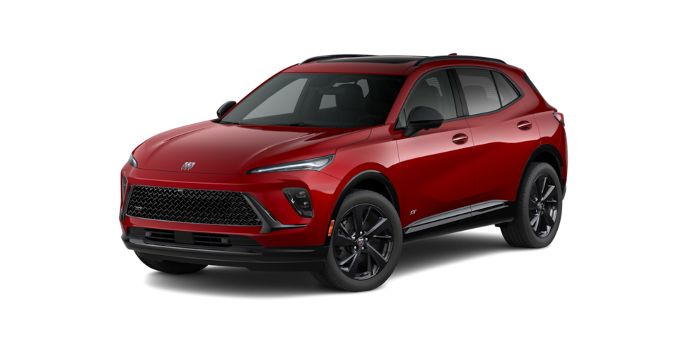 Buick Envision 2025, SUV mediana premium en color Apex Red Solid
