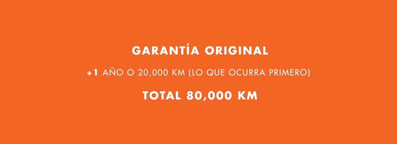 Opción 1: garantía original más un año o 20 mil kilómetros