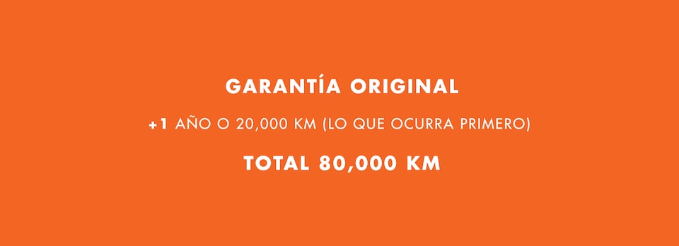 Opción 1: garantía original más un año o 20 mil kilómetros