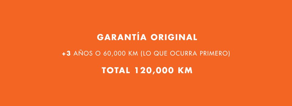 Opción 3: garantía original más 3 años o 60 mil kilómetros